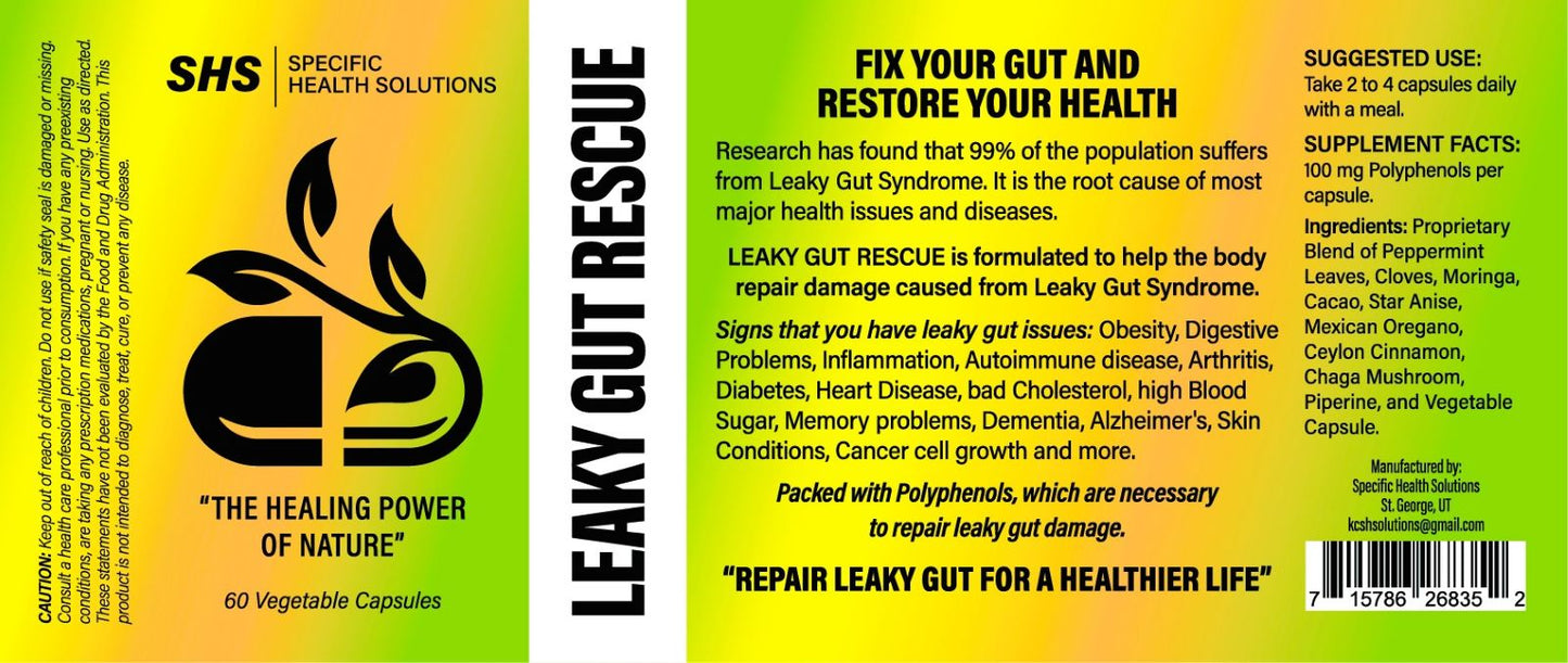 LEAKY GUT RESCUE - Digestive and leaky gut repair (60 capsules)