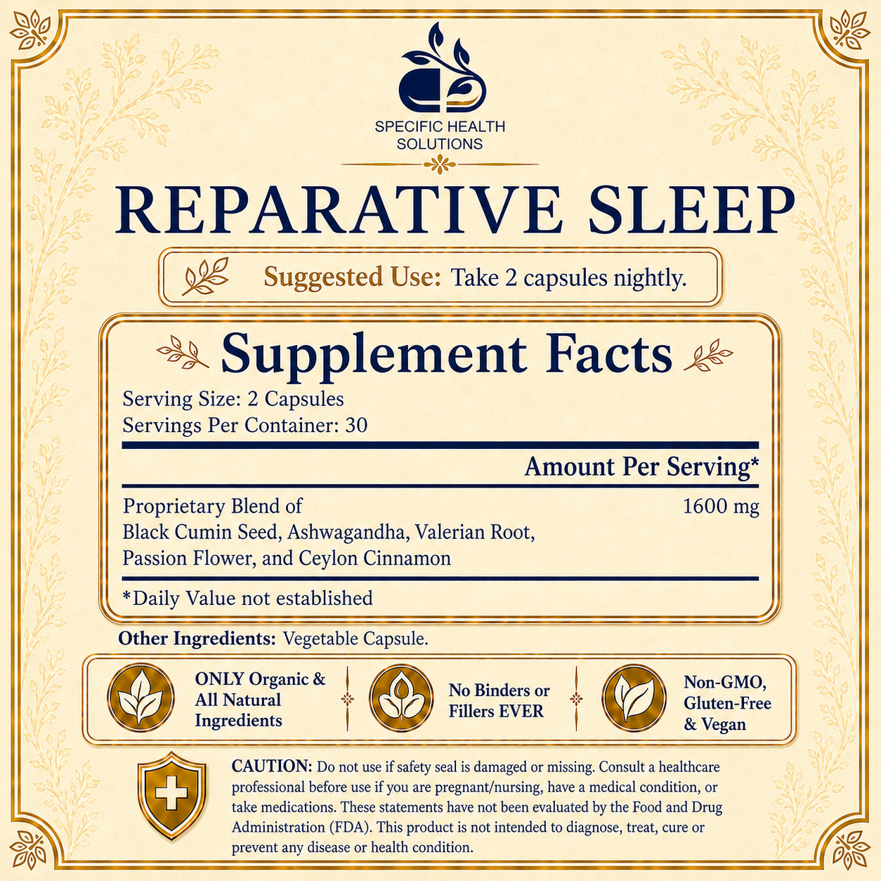 REPARATIVE SLEEP - All Natural Sleep Support